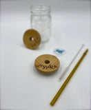 Engraved Customized Bamboo Lid w/ straw | Wide Mouth | NO Vinyl | Dishwasher Safe | Reusable Boba Cup lid| Monogramed Bamboo | Minimalist