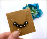 Personalized Name Necklace | Mom Necklace | Bead Necklace | 90s trend | Monogram necklace | Alphabet Beads | Letter Beads | Gold ball chain