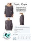 The Peach Pit | Raglan | Soft Cotton | Wide-Neck | Off Shoulder | Chic Raw-Edge Neck | Beverly Hills 90210 | TV tee | 3/4 Sleeve | Gray Tee