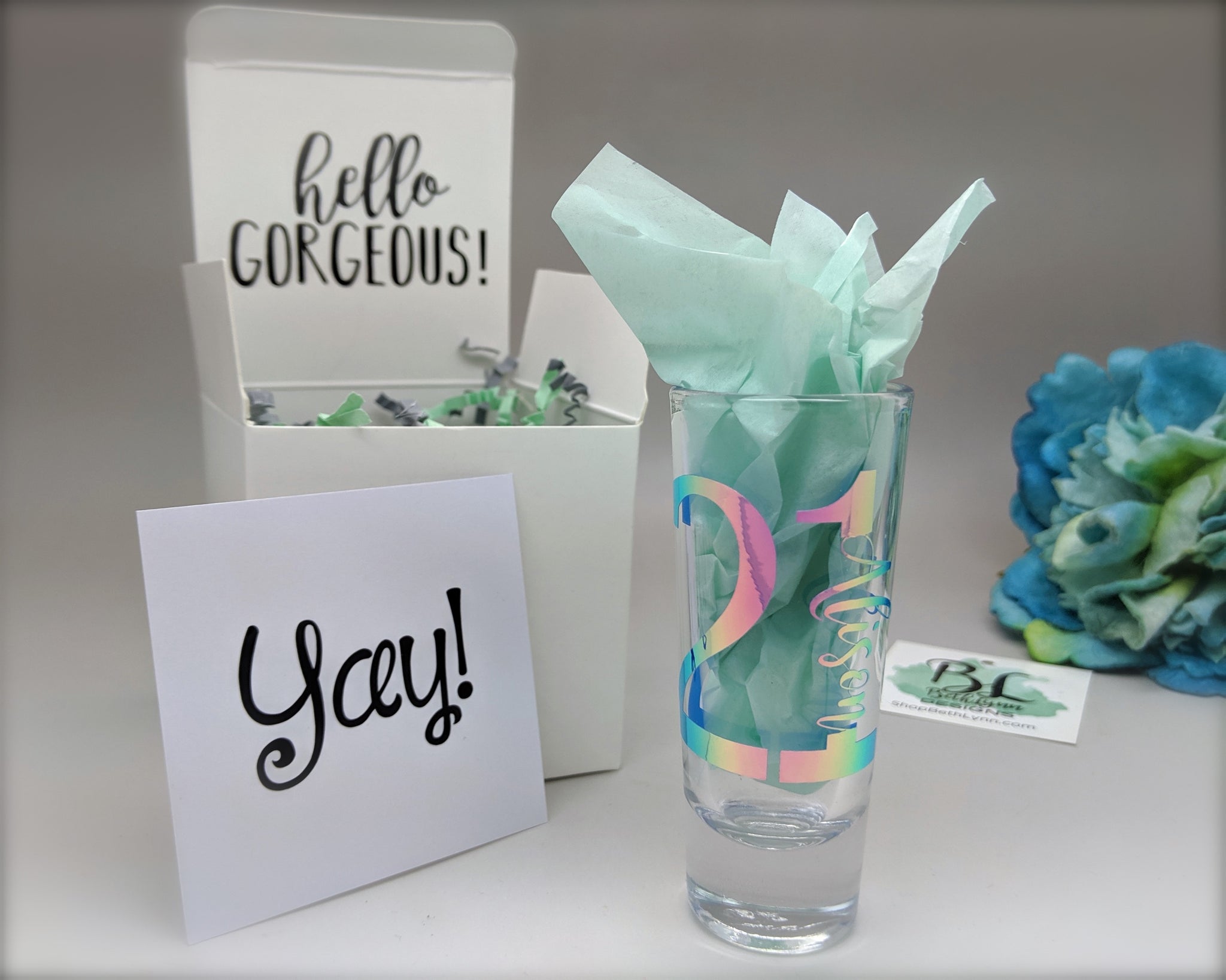 Happy 21st Birthday Shot Glass Gift Box | Birthday Gift | Shot Glass | –  BethLynn Designs, image size:2048x1637